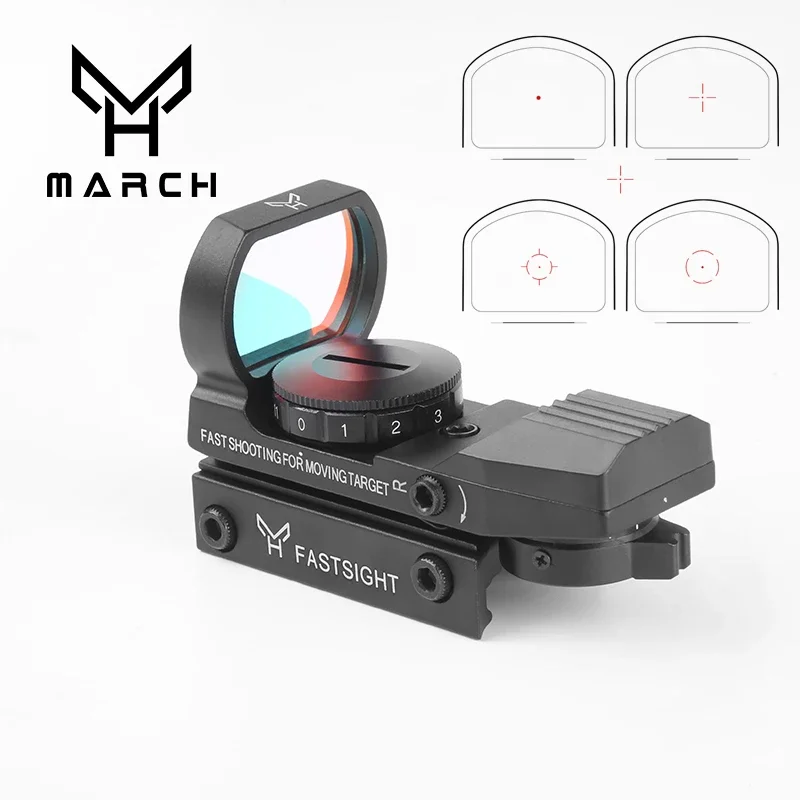 

March1X22X33 Reflex Red Dot 11/20mm 4 Reticle Rail Riflescope Hunting Optics Holographic Red Dot Sight Tactical Scope Collimator