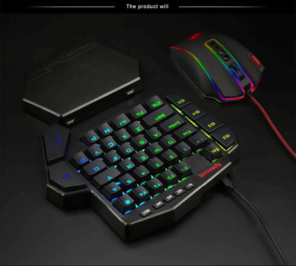 teclado mecânico do jogo portátil do teclado do jogo de chaves rgb backlit com uma mão esquerda para interruptor computador portátil gamer