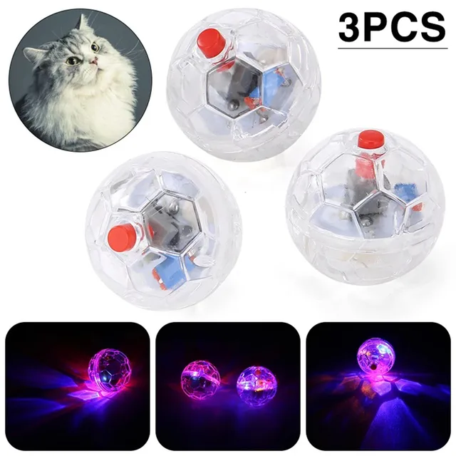3Pcs Cat Motion Light Up Interactive Flash Ball Ghost Small Battery Powered Paranormal Equipment Portable LED Gift Pet Toys 2