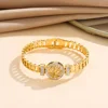 Life Tree Bangles For Men Luxury Inlaid Zircon Thick Chain Type Stainless Steel Gold Plated Bracelets Jewelry Father's Day Gifts 4