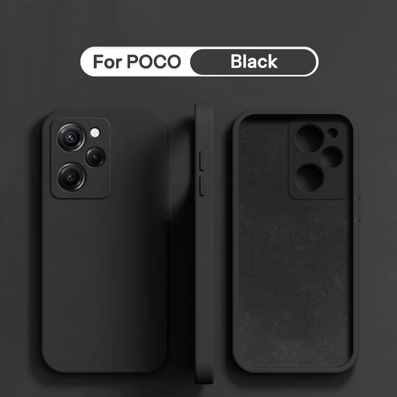 thumbnail image 1 of Funda protectora de silicona líquida para Xiaomi POCO F5 X5 X3 M3 M4 X4 Pro NFC F3 F4 GT, accesorios de protección para teléfono trasero suave, 1 of 5