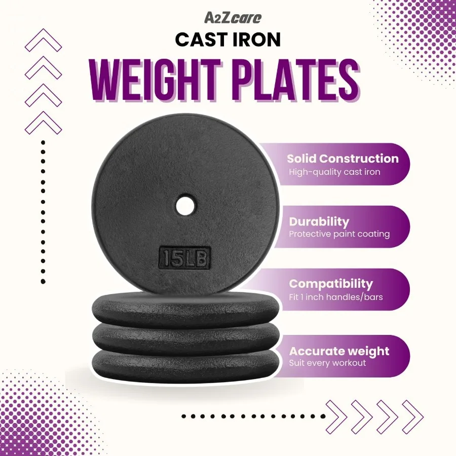 1-Inch Standard Weight Plates - Cast Iron Dumbbell Plates