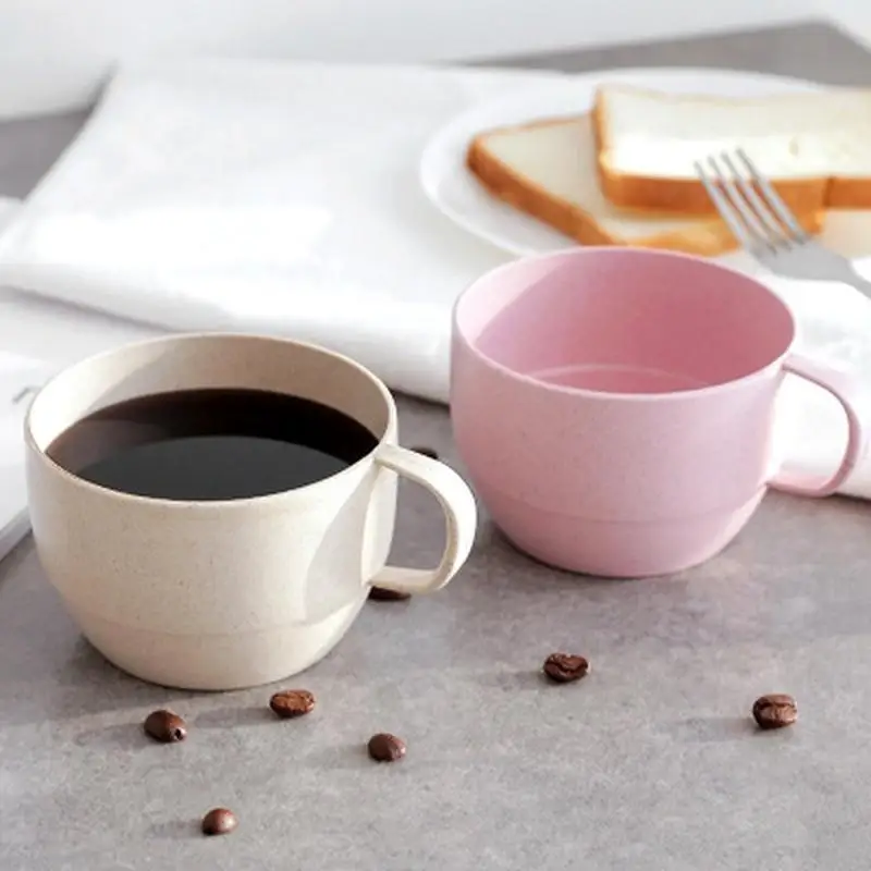Practical New Wheat Straw Milk Cup European Style Coffee Tea Mug Simple Breakfast Drinking Cup Eco-friendly Drinkware
