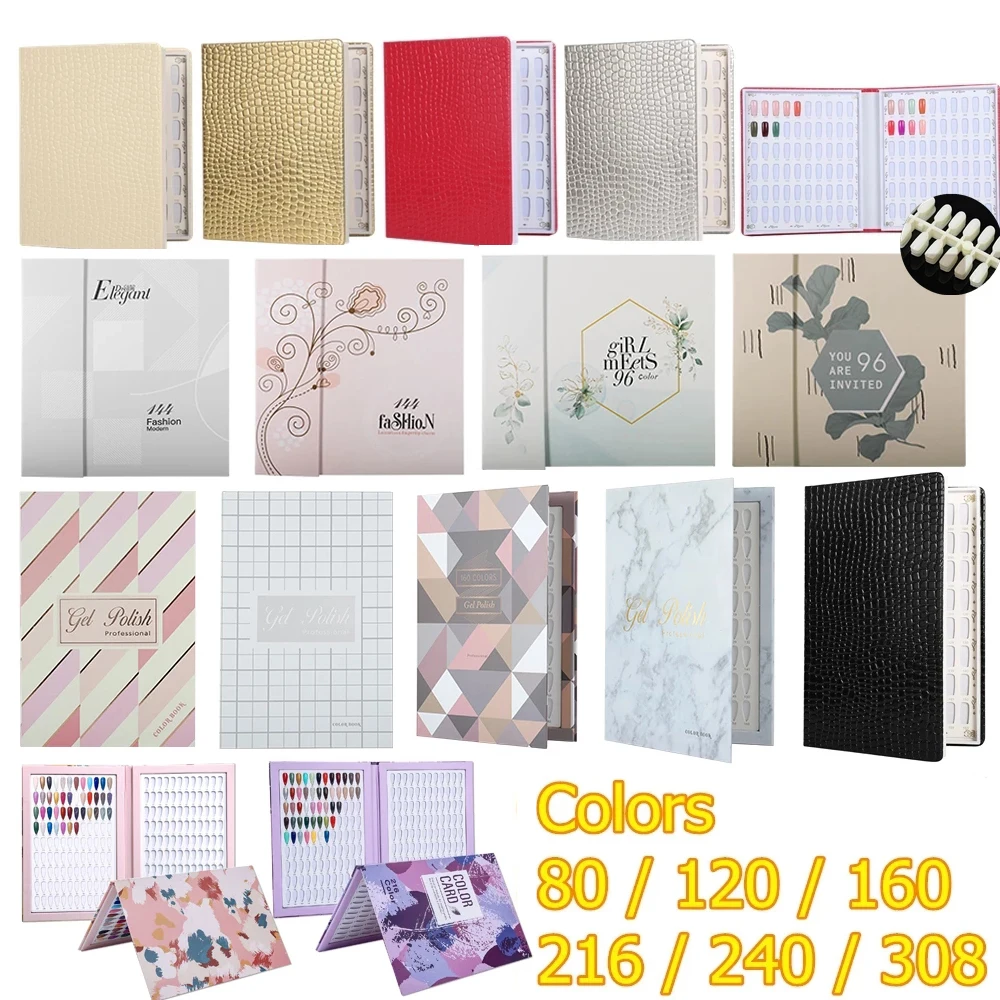 Nail Tip Display Book with Leather Cover and Gel Polish Swatch Holder