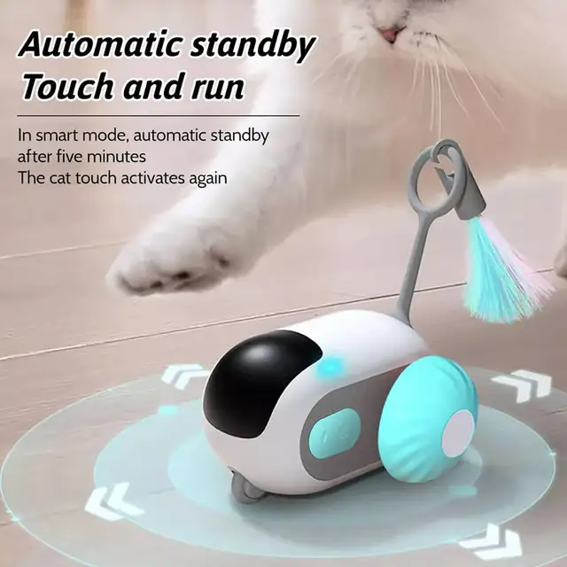 Smart Cat Toy Car Interactive Cat Toy Ball Automatic Rolling Remote Control Toy Car Indoor Cat Accessories Pet Kitten Supplies