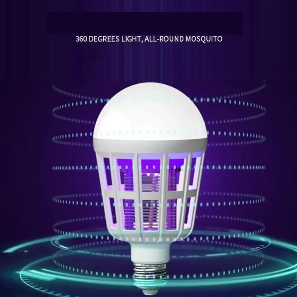 조이인레드 110V/220V 모기 퇴치 전구, 실내외 및 캠핑용 LED UV 라이트 해충 퇴치 램프
