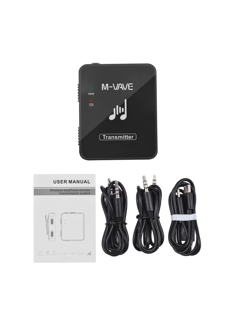 wireless earphone monitor M-VAVE WP-10 2.4GHz Wireless Earphone Monitor Transmission System Rechargeable Transmitter & Receiver