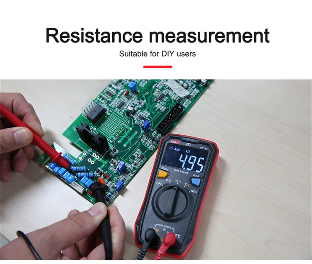 UNI-T UT123 Mini Digital Multimeter AC DC Voltage meter Resistance(Ohm) Temperatue tester NCV/Continuity Test/EBTN Color Screen digital multimeter multimeter tester