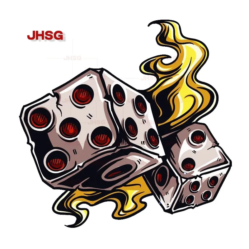 

Creative Dice Gambling Stickers PVC Motorcycle Car Stickers Car Exterior Decoration Accessories
