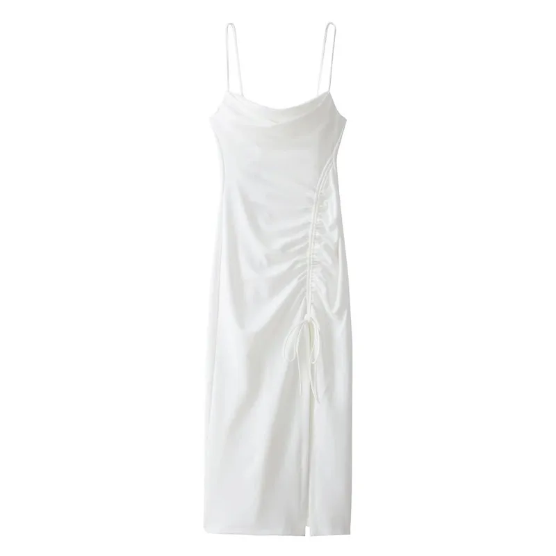 Women Summer Strapless-V Split Bohemian Midi Dress