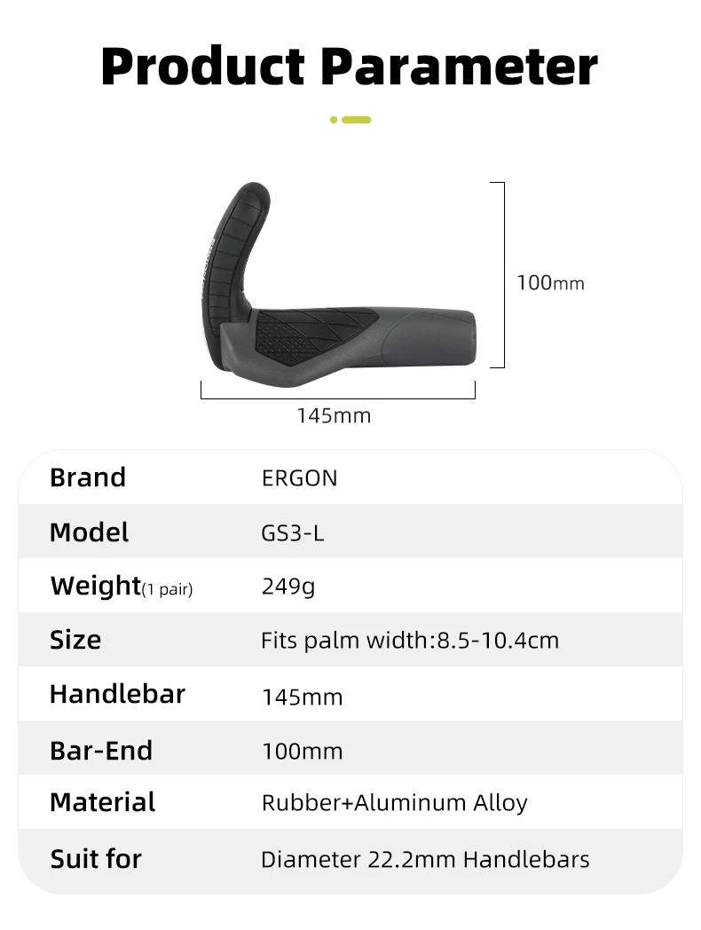 Ergon GS3-L GS10EVO Mountainbike-Lenkergriffe, rutschfest, abschließbar, Fahrradgriffe, weiches Gummi, MTB-Fahrradgriffe, Radfahren, Fahrradteile – Detail 2