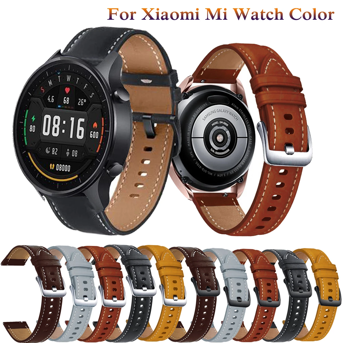 

Ремешок кожаный для Xiaomi MI Watch, 22 мм, 47 мм