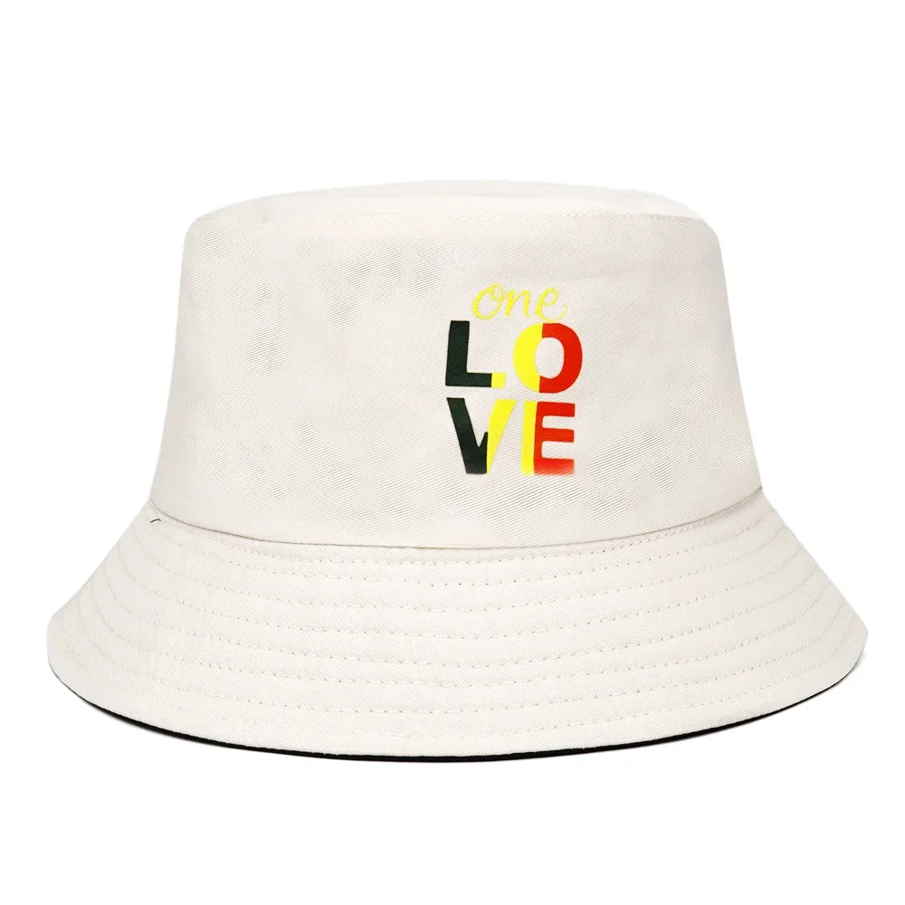 ONE LOVE Letter 양동이 모자, 자외선 차단 대야 모자, 패션 어부 모자, 와일드 파나마, 남녀공용, 2024 용수철 여름