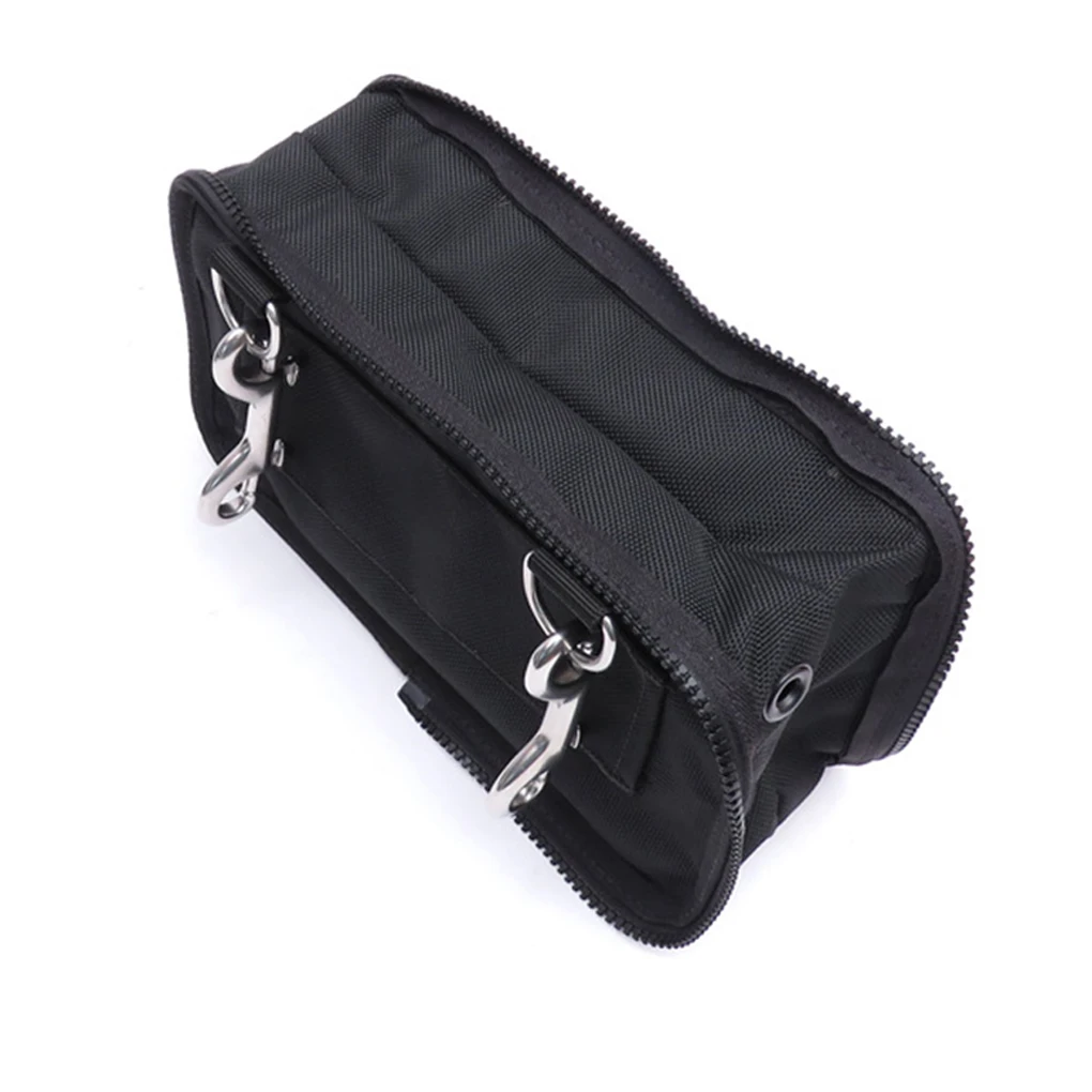 

Mini Scuba Diving Side Mount Storage Bag Stainless Steel Double Ended Hook Water Sport Pouch Underwater Snorkeling