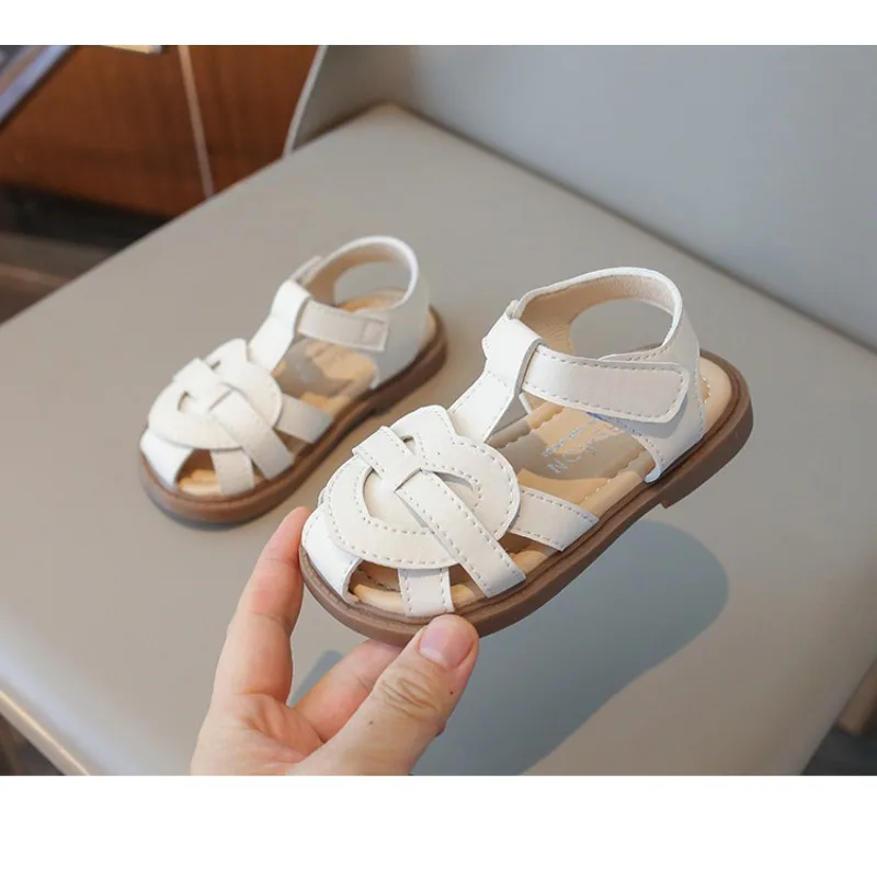 

Girls Sandals 2024 Summer Baby Girl Shoes 2 To 3 Years Lovely Solid Color Hollow Princess Sandals Kids Soft Sole Baotou Shoes