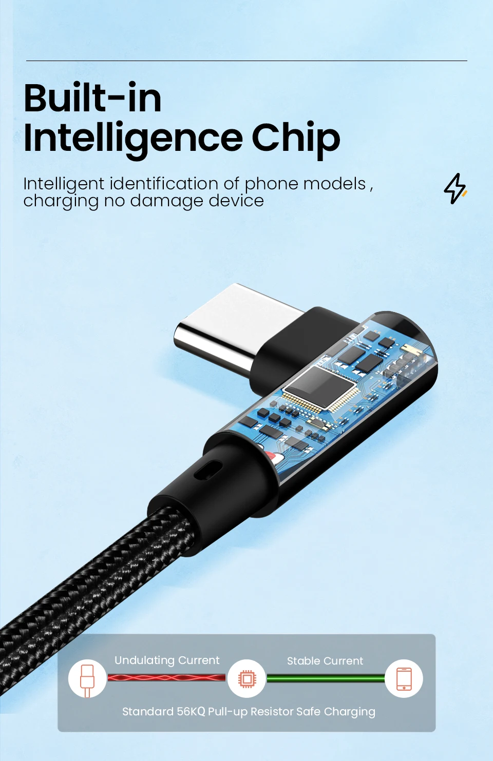 6A USB to Type C Fast Charging Cable High Speed Data Transfer Wire 66W Elbow Type C Data Cable For iPhone Huawei Samsung Xiaomi