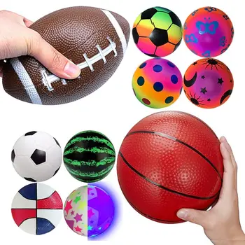 15/16/22cm PVC Inflatable Football Thickened 10 Styles Inflatable Beach Ball Small Mini Parent-child Games Basketball 1