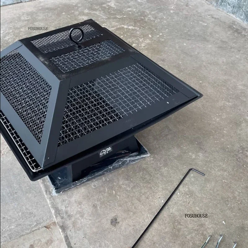Courtyard Outdoor Fire Pits Barbecue Table Outdoor Heating Charcoal Stove Grill Stand Home Indoor Tea Making Stove Full Set C