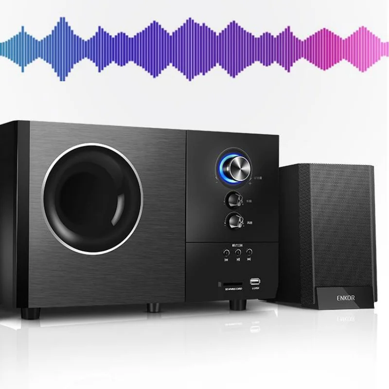 

Bluetooth-Колонка HiFi S2880B для домашнего кинотеатра, настольный компьютерный сабвуфер, деревянные домашние мультимедийные колонки, музыкальный центр