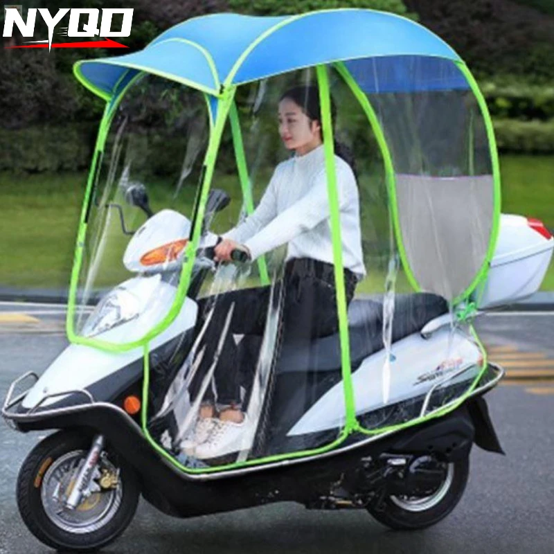 

NEW Durable Electric Car Waterproof Motorcycle Canopy Thickened Umbrella Awning Umbrella Sun Block Rain Shield Canopy