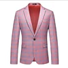 Fashion Brands Men Business Plaid Suit Large Size 6XL Male Wedding Party Social Swallowtail Dress Homme Slim Fit Jacket