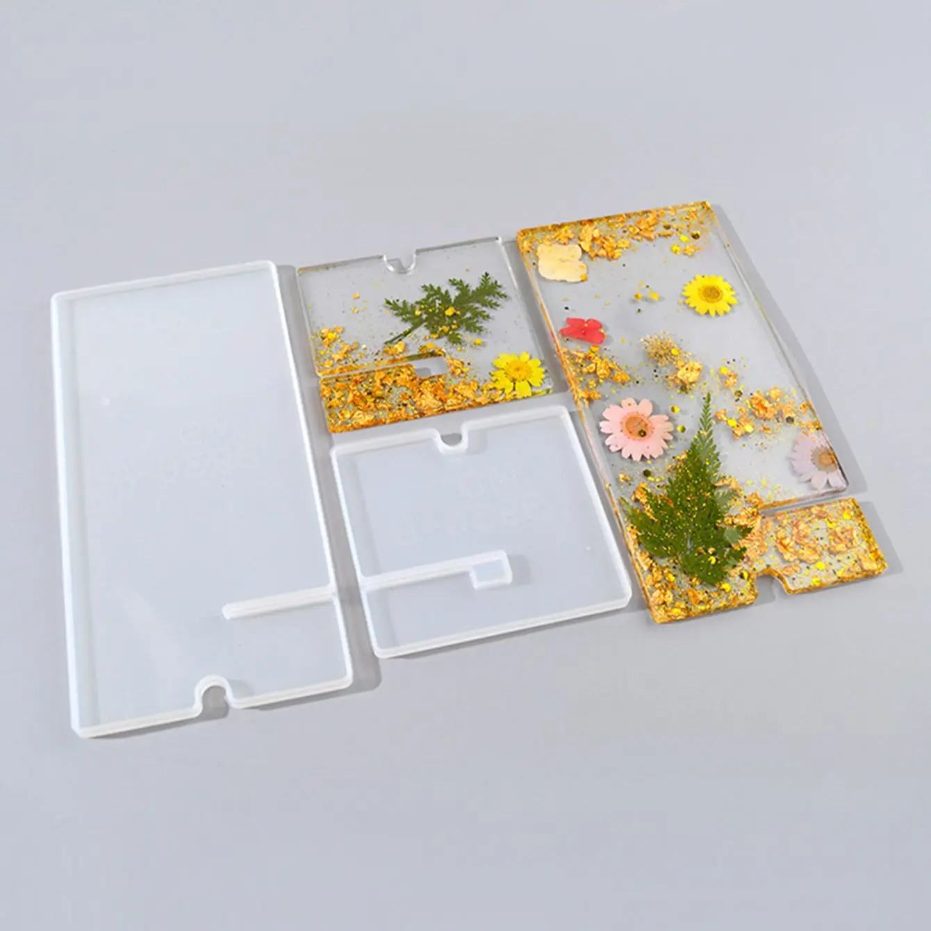 DIY Crystal Epoxy Resin Mold Simple Mobile Phone Holder Decoration Simple Universal Swing Table Silicone Mold