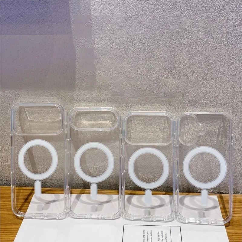 Original Clear For Magsafe Case For Apple iPhone 17 Air 16 16E 15 14 13 12 Mini 11 Pro Max Plus Magnetic Wireless Charging Cover 5
