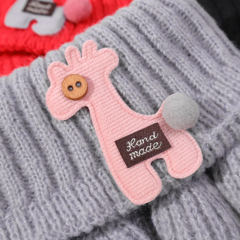Children's Knitted Scarf Cartoon Giraffe Fake Collar Winter Warm Joker Collar for Boys and Girls Scarf Windproof Knitted