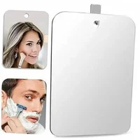 Acrylic Anti fog Mirror With Wall Suction Shower Mirror For Women Makeup Man Shaving Portable Travel Bathroom Accessories 1