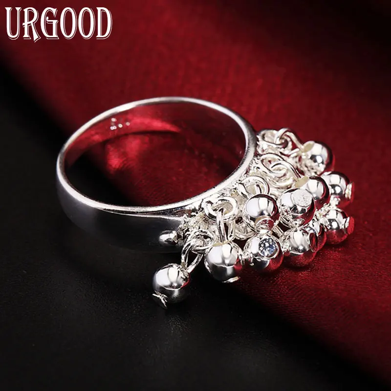 

925 Sterling Silver Grape Beads Ring For Women Man Party Engagement Wedding Romantic Fashion Jewelry Gift