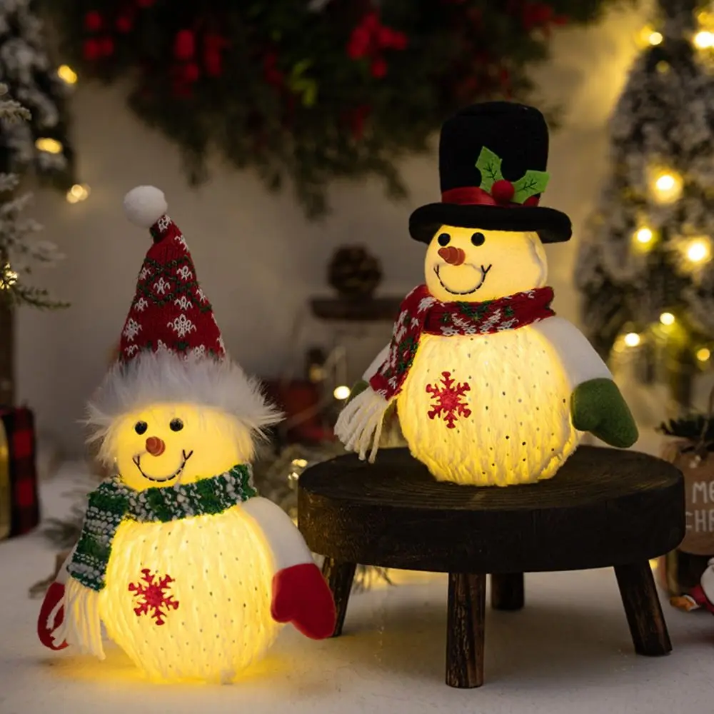 New Luminous Santa Dolls Christmas LED Lights Creative Cute Xmas Tree Decorations Durable Soft Plush Table Decor Home