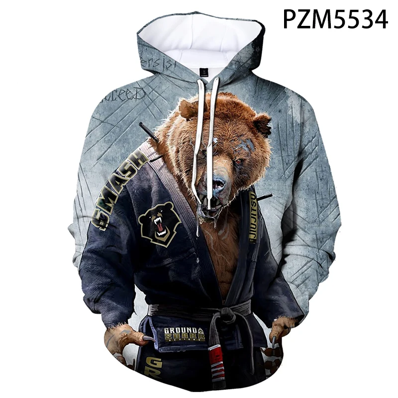 thumbnail image 1 of Nuevas sudaderas con capucha con gráficos de animales de Jiu Jitsu para hombres, sudaderas con estampado 3D, ropa de calle de moda, ropa con capucha de gran tamaño para hombres, 1 of 5