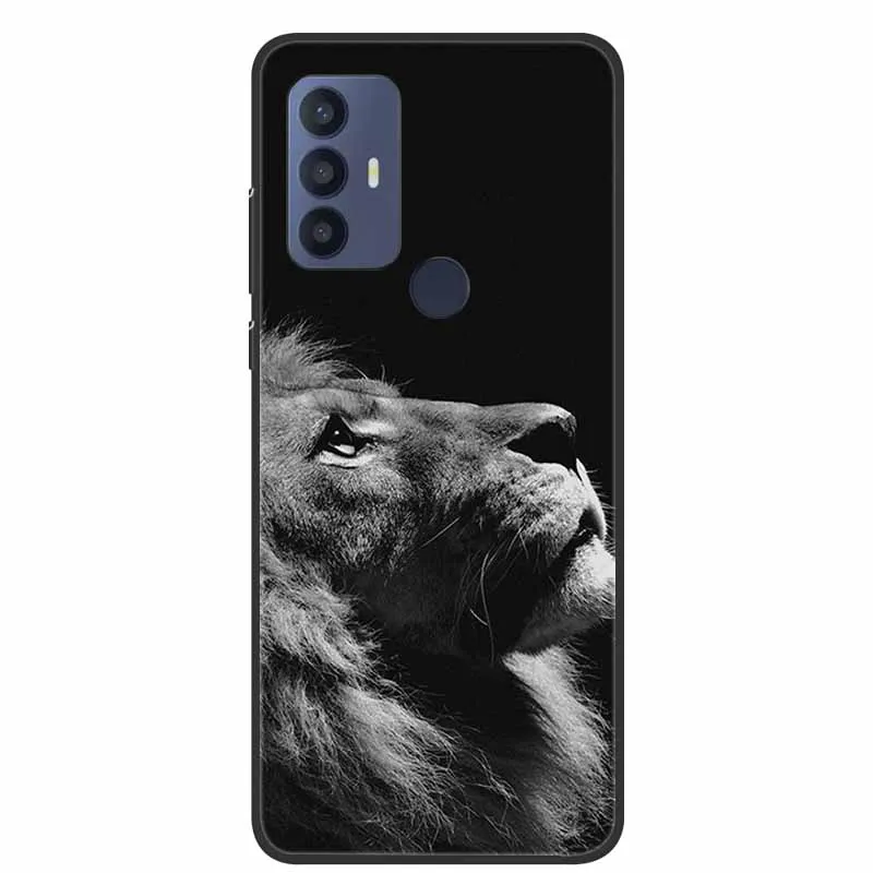 Black Silicon Animal Design Soft TPU Phone Case - Cool Wolf Edition, Flexible Protection Shell