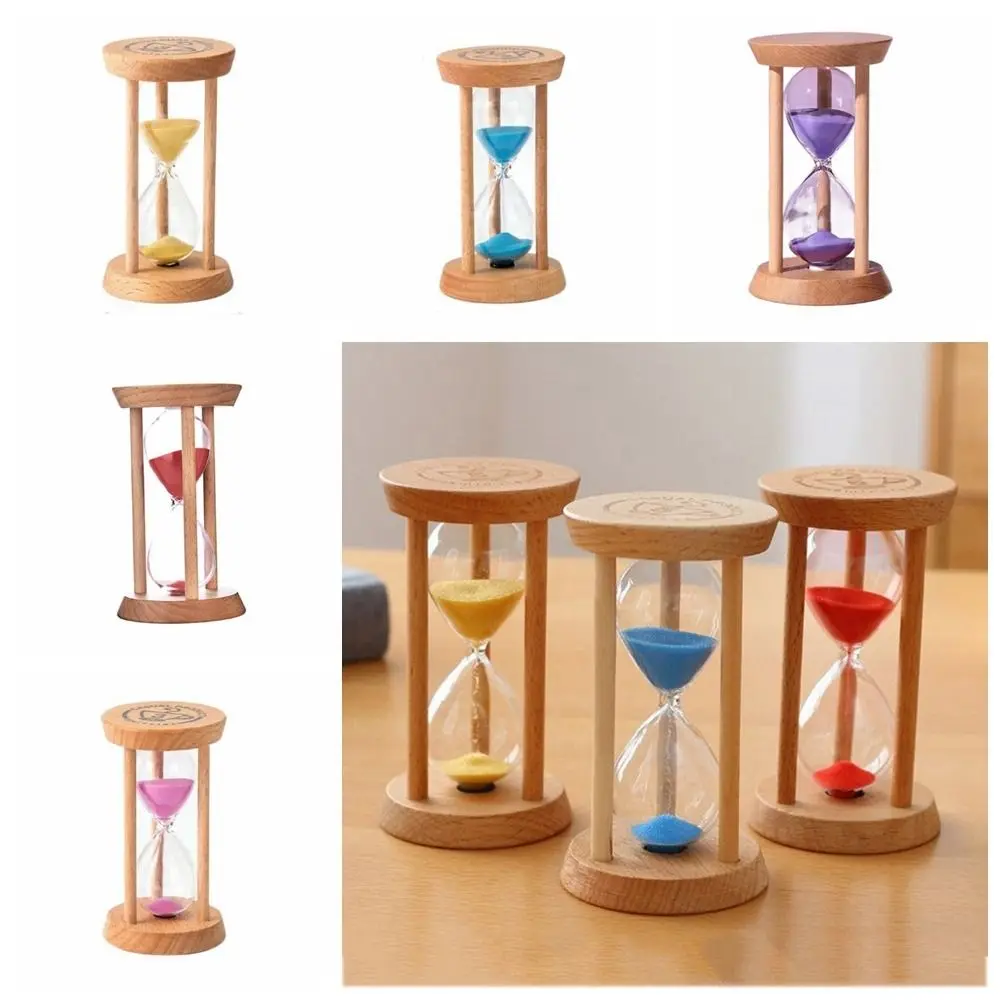 1/3/5 Minutes New Wooden Hourglass Mini Desktop Decoration Sand Clock Creative Timers Sandglass Hourglass Kitchen for Kids Gift