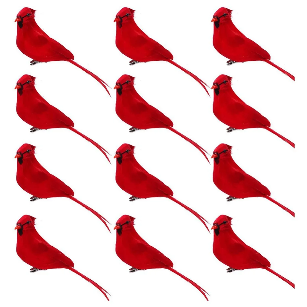 

6/12Pcs Creative Foam Feather Artificial Parrots Imitation Bird Model Home Garden Wedding Decoration Ornament DIY Party