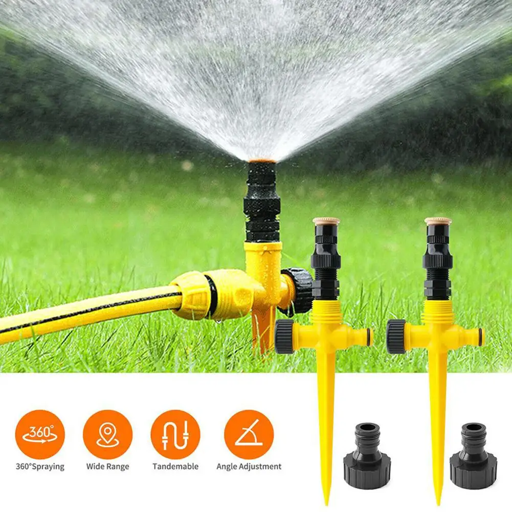 360 ° Verstellbarer Gartensprinkler mit Bodenspieß, Rasenwassersprüher mit großem Sprühbereich, intelligentes Bewässerungssystem für Rasen und Gemüse