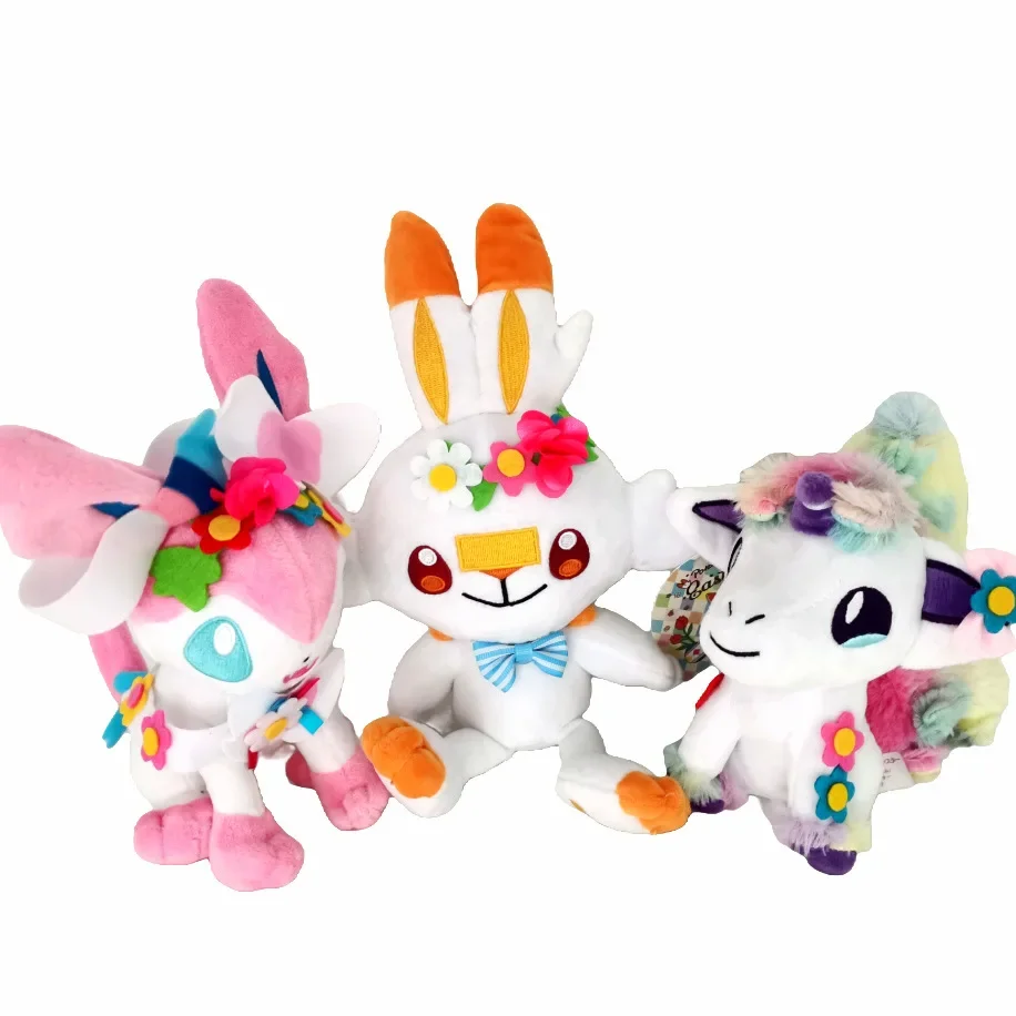 10pcs-lot-pokemon-rainbow-vulpix-scorbunny-sylveon-sword-shield-plush-toy-18-25cm-cute-anime-figure-stuffed-gift