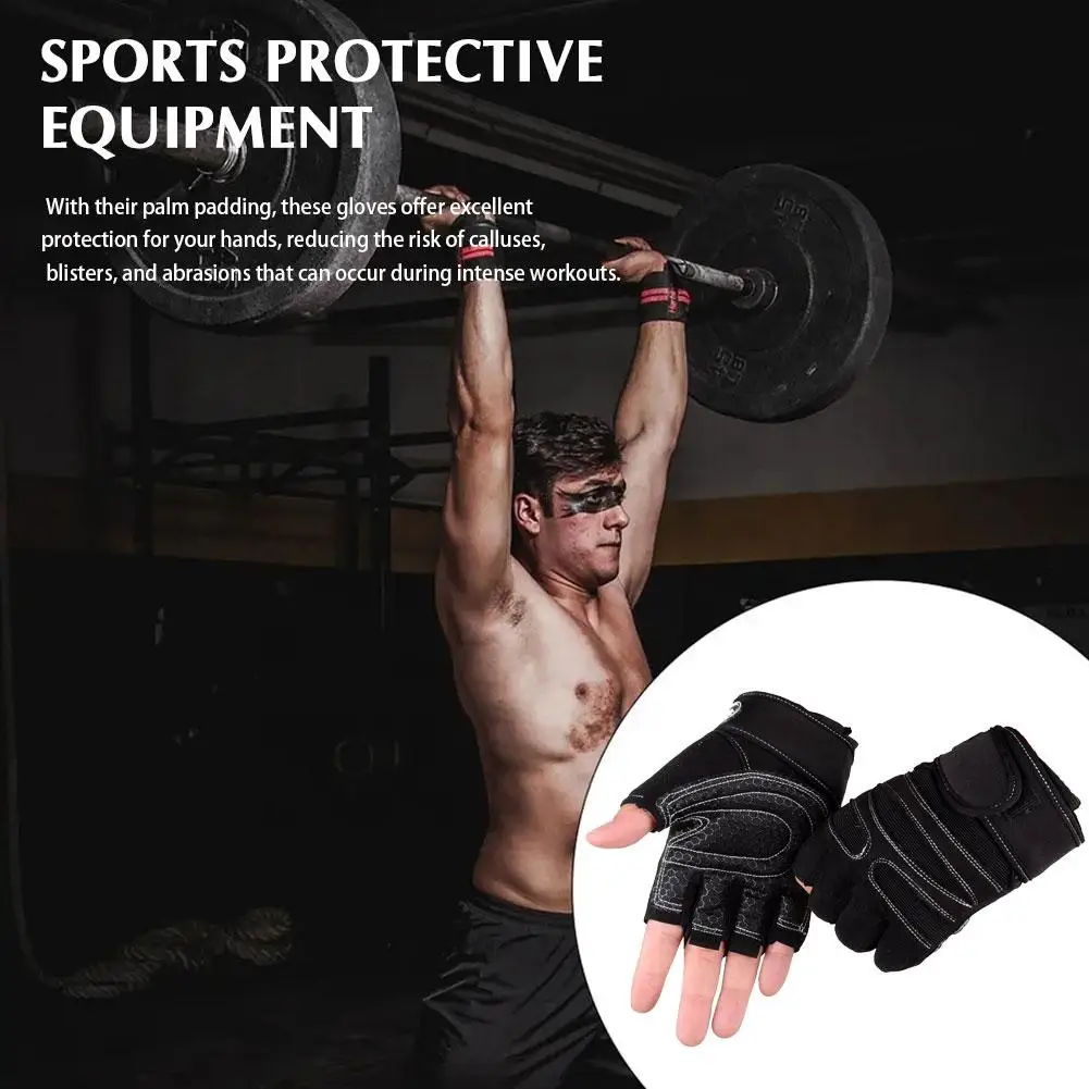 

Fitness Exercise Wrist Guard Training Bicycle Anti-skid Finger Protective Shockproof Half Gloves Fitness Exercise X1E0