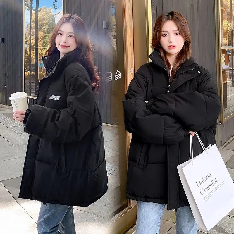 2023 New Fashion Versatile Simple Hickened Down Cotton Coat Women's Winter Top Korean Loose Cotton Coat Cold Warm Cotton Coat