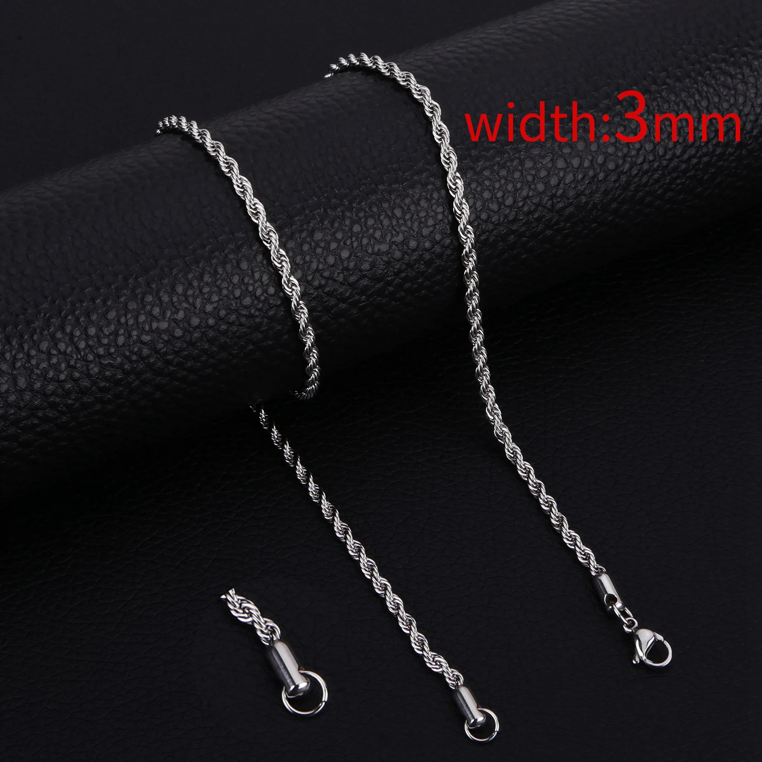 Elegant Stainless Steel Rope Chain Necklace - Versatile Jewelry