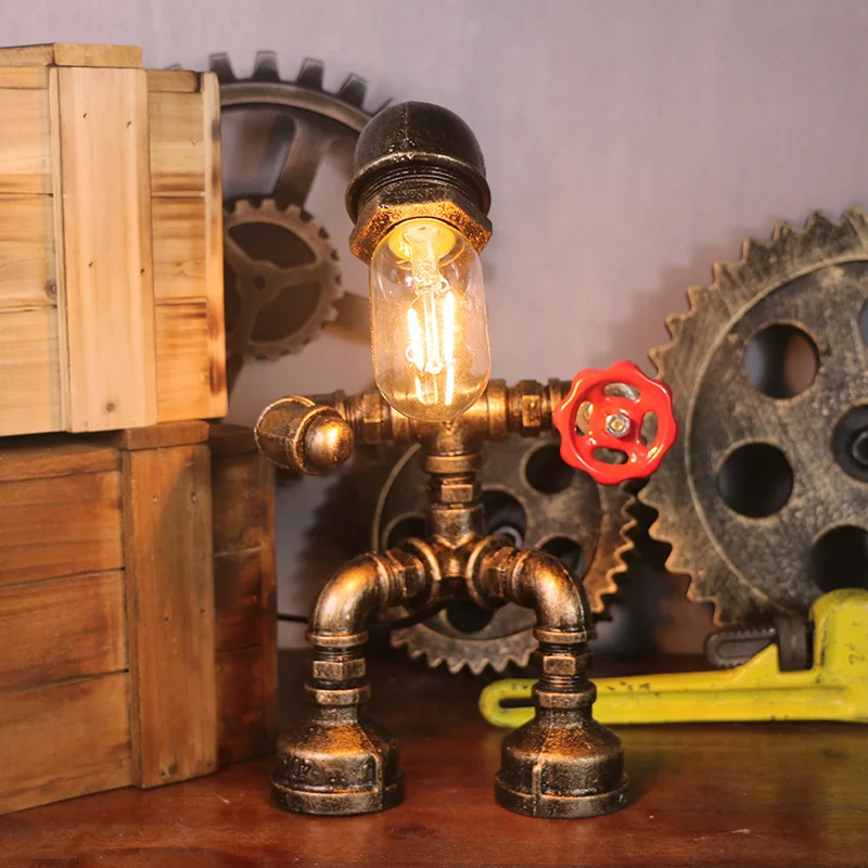Lampe de Chevet Bois Industrielle | Lampe de Nuit