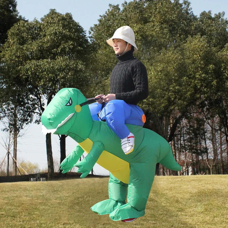 

European and American Dinosaur Riding Inflatable Costumes Christmas Inflatable Halloween Adult Children's Stage Costumes