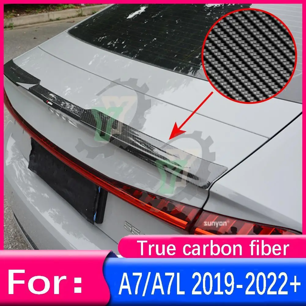 

True carbon fiber For Audi A7/A7L 2019 2020 2021 2022+ Car Accessories Rear Roof Spoiler Window Rear Trunk Wing Splitter Trim