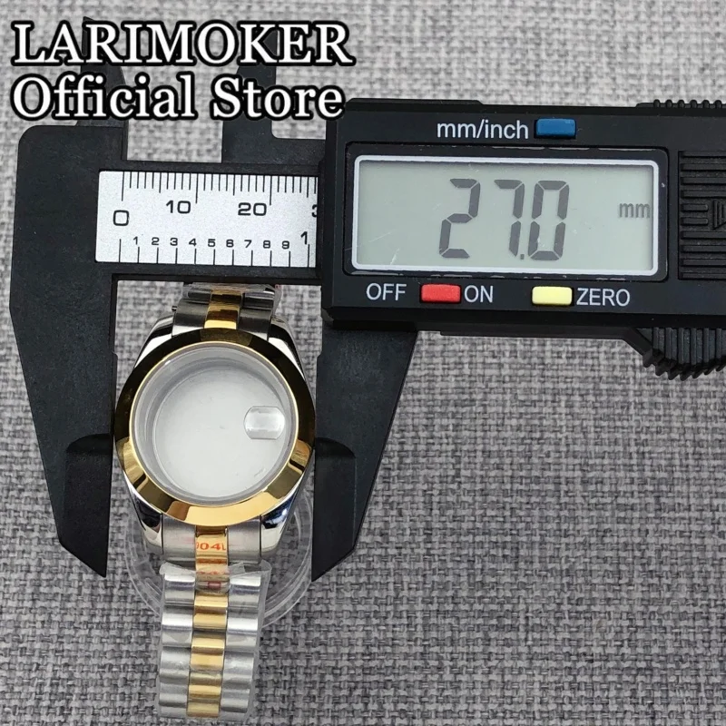 LARIMOKER 27 mm Edelstahlarmband, Saphir-Damenuhrengehäuse und Armband, geeignet für NH05 NH06, Automatikwerk-Zubehör – Detail 7
