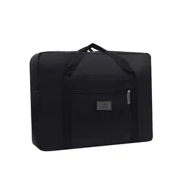 Compact Foldable Duffel - Lightweight Travel Tote and Weekender Bag (Black)