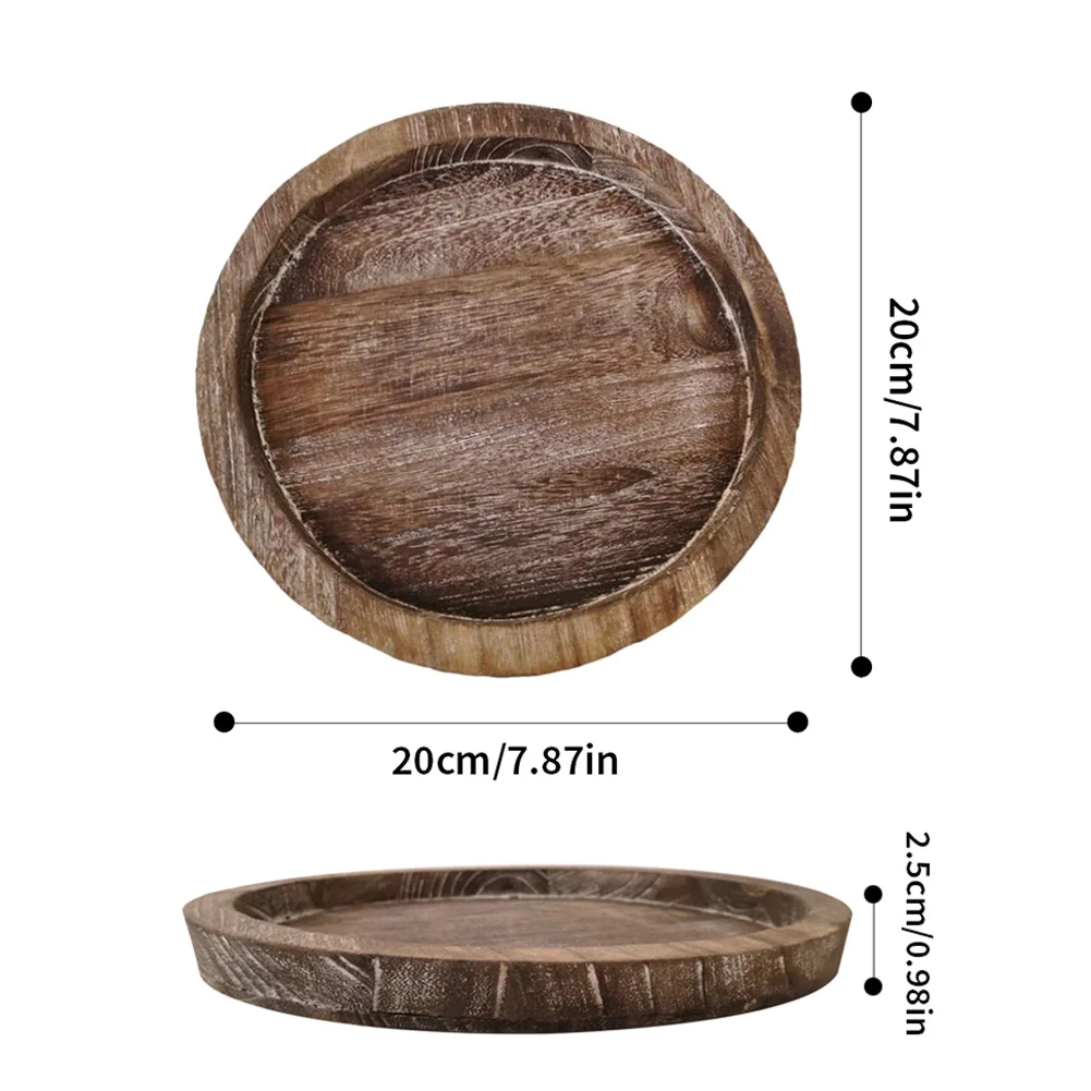 Rustic Wooden Tray Candle Holder for Farmhouse Dinning Table Kitchen Countertop Coffee Table Organizer Home Decor Wedding 6