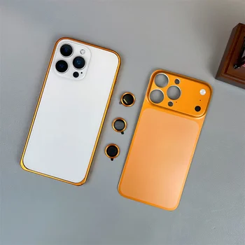 Instantly Change 17 Glass Lens Film+Slim PC Backplate Soft Case For iPhone 16 15 14 13 Pro Max Alloy Frame Matte Protector Cover 2