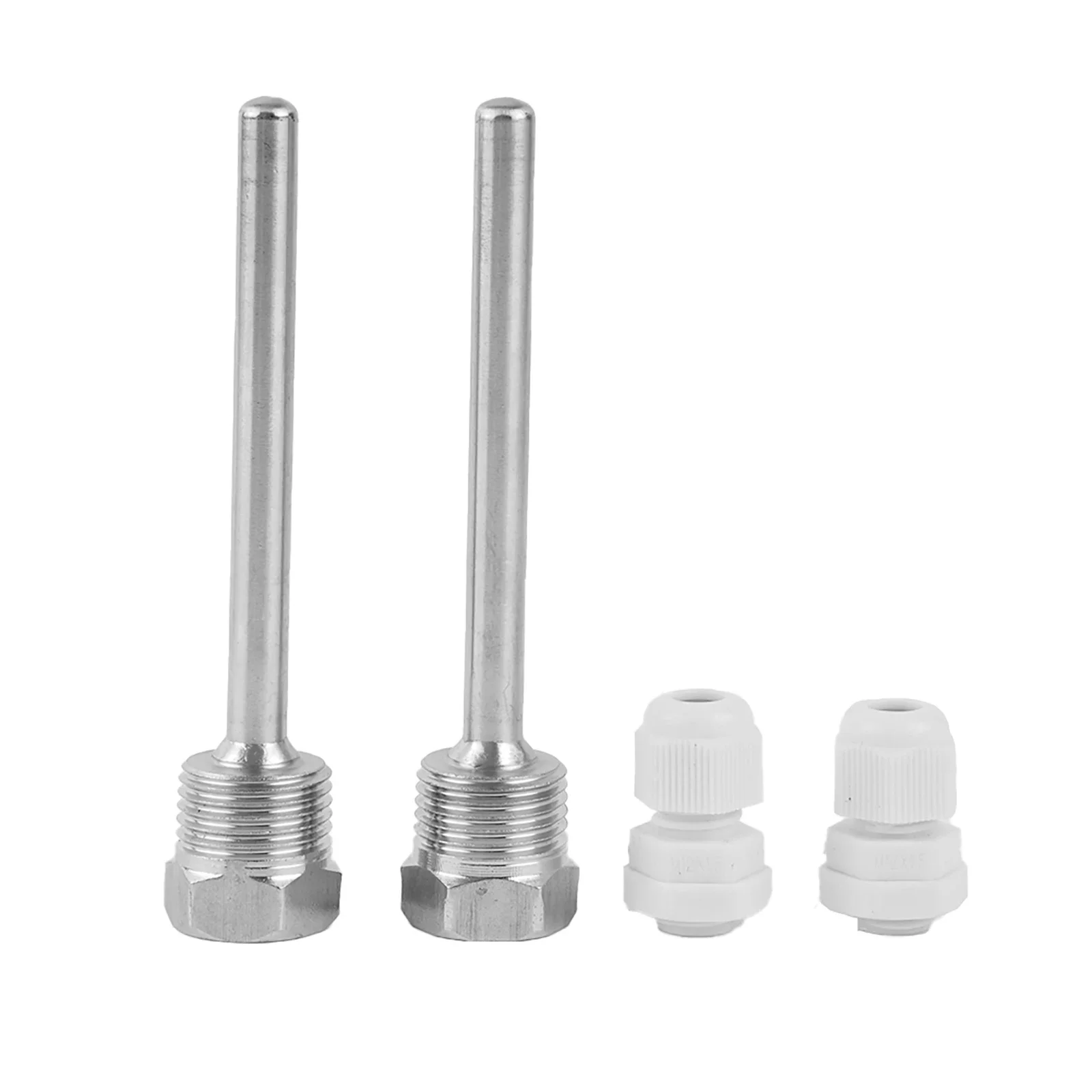 Thermowell G 1/2" Thread for Temperature Sensor Immersion Sleeve Pocket Stainless Steel Probe Solar Accessories 2pc metal thermowell
