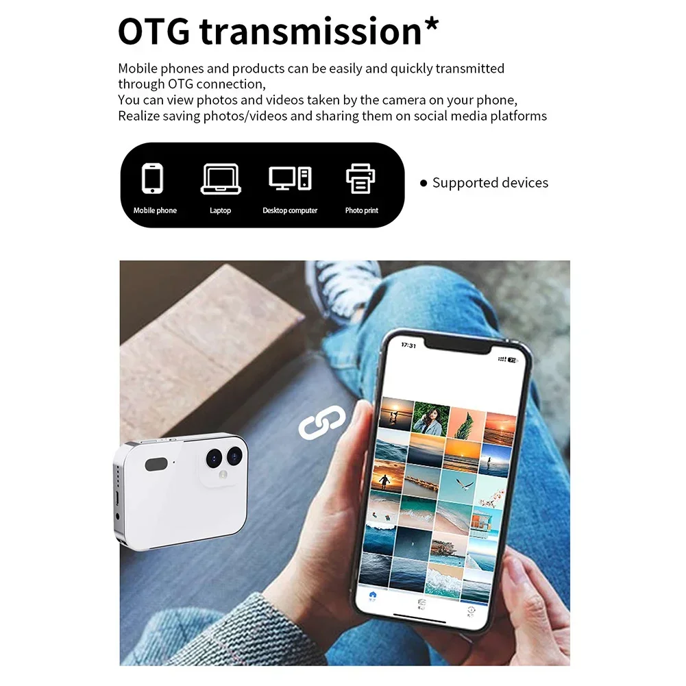 D6 4K Digital Camera 64MP Triple Lens 3.0'' Touch Screen Video Recorder Vlog Portable Outdoor Sport HD Selfie Vlog CCD Camcorder - 6