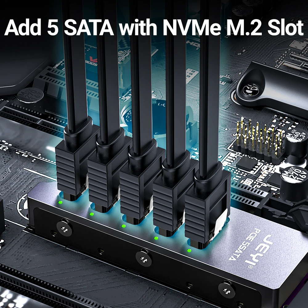 Jeyi-adaptador Nvme M.2 a Sata Portas Internas Não Raid Sata Iii Gbps Placa Adaptadora para Desktop Suporte para pc Ssd e Hdd - Imagem 6
